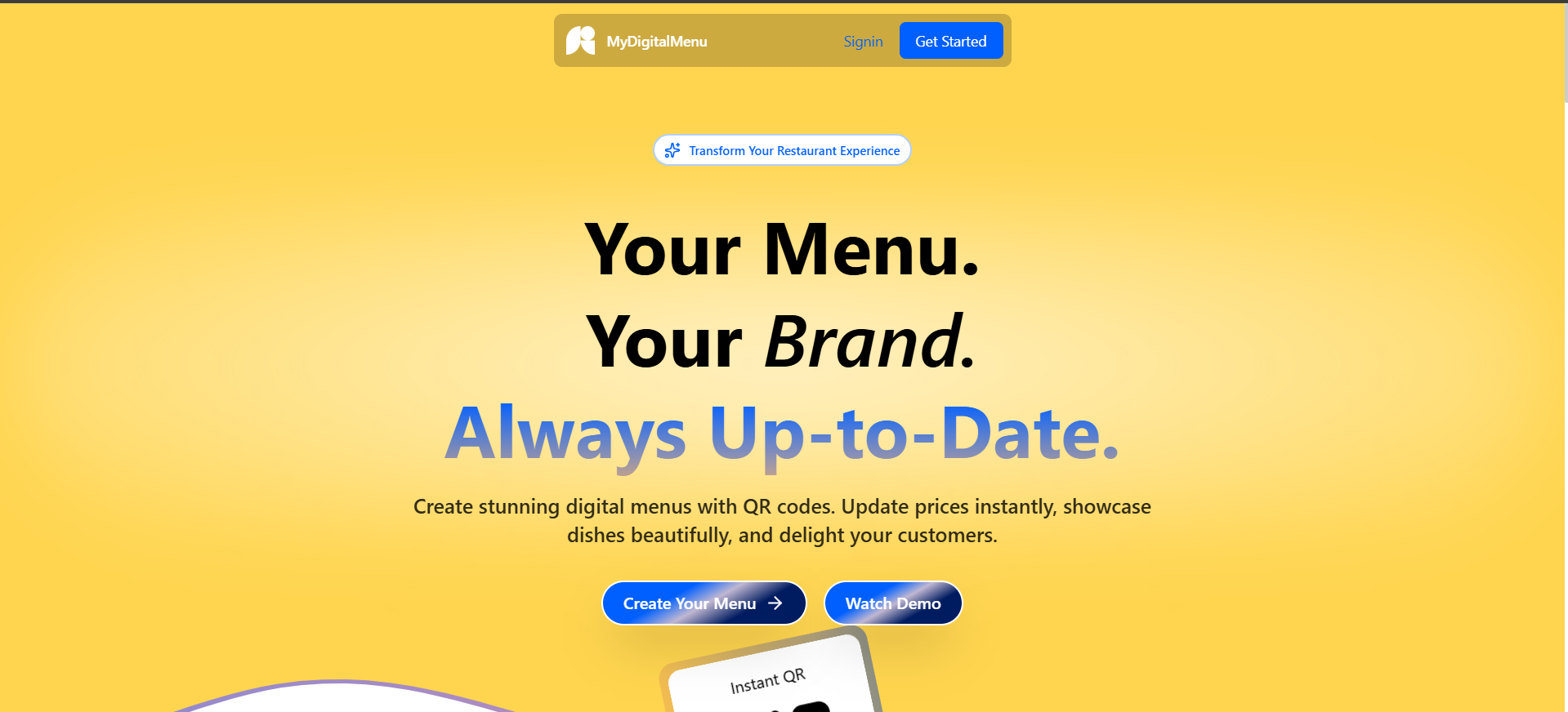 Digital Menu Platform by MyDigitalMenu
